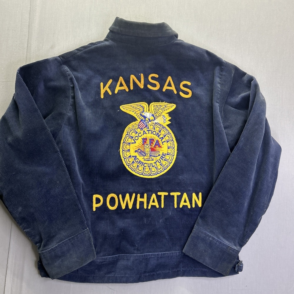 True VTG 60s 70s FFA Jacket Mens M (40) Kansas Powhattan Corduroy Talon Zip USA